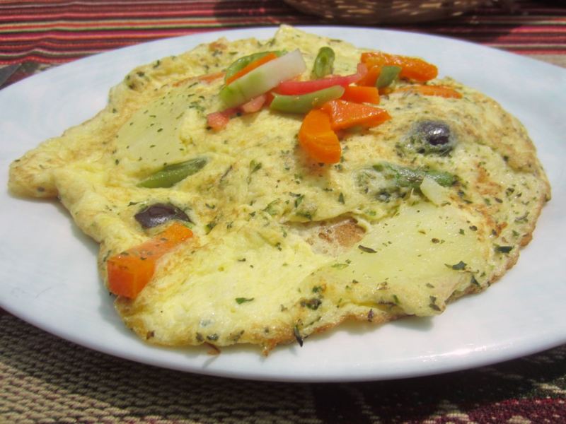 Trout omelette